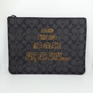 NWT Coach X Star Wars Charcoal Sig Large Pouch